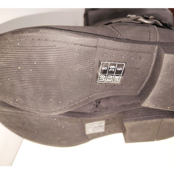 Ruiee Women's Knee High Boots Black Round Toe S Buckle Accent Size 8 - Picture 5 of 6